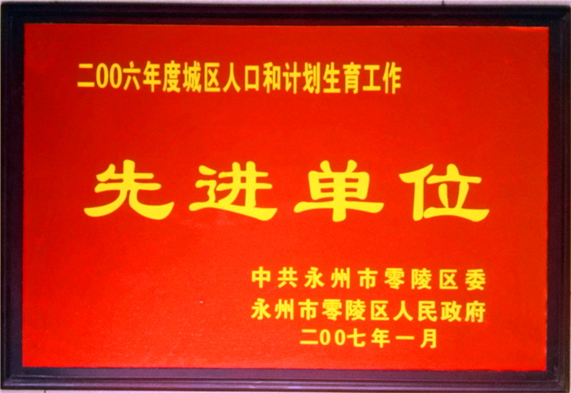 2006年計劃生育先進單位